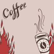 Hand drawn background with coffee mugs N2