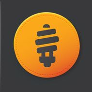Light bulb button clean vector