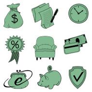 Doodle banking icons