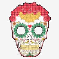 Sugar Skull Day of The Dead colorful Skull