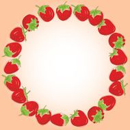 Card for your text red strawberries Hand drawn sketch vector