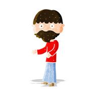 cartoon happy bearded man N3