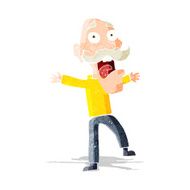 cartoon shocked old man N12