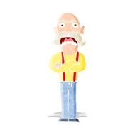 cartoon shocked old man N13