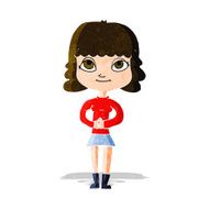 cartoon happy woman N82