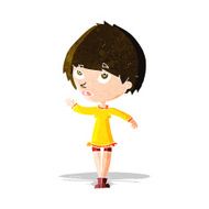 Cartoon Woman Waving N93