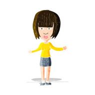 cartoon woman shrugging shoulders N140