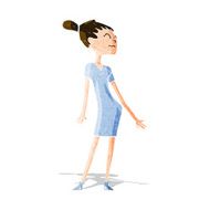cartoon woman in dress N13