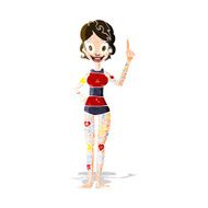 cartoon woman covered in tattoos N3