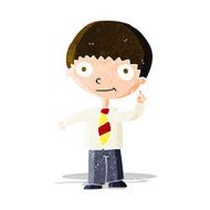 cartoon school boy with idea N12