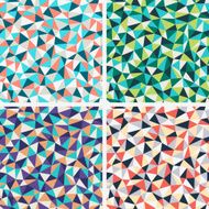 Set of triangles seamless patterns