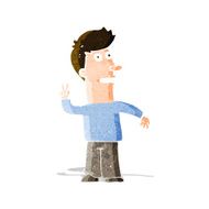cartoon man making peace sign N3