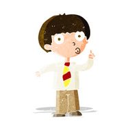 cartoon school boy with question N11