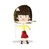 cartoon woman with knife and harpoon N3