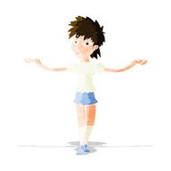 cartoon woman shrugging shoulders N141