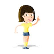 cartoon pretty girl with idea N7