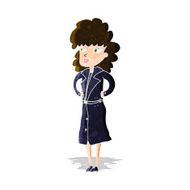 cartoon woman in trench coat N8