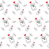 black and white pattern of simless cartoon