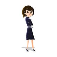 cartoon woman in trench coat N9