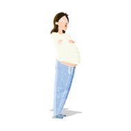 cartoon pregnant woman N12