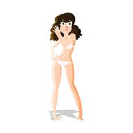 cartoon pretty woman in bikini N3