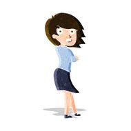 cartoon happy woman N83
