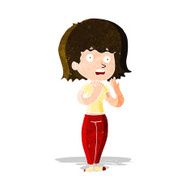 cartoon shocked woman N36