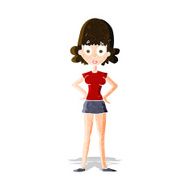 cartoon surprised woman N75