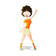 cartoon woman dancing N10