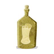 cartoon letter in bottle N3