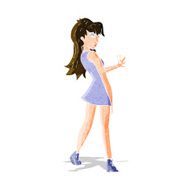 cartoon woman posing in dress N11