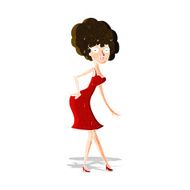 cartoon woman posing in dress N12