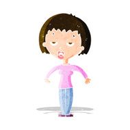 cartoon woman shrugging shoulders N143