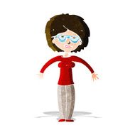 cartoon woman shrugging shoulders N144