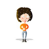 cartoon surprised woman N76