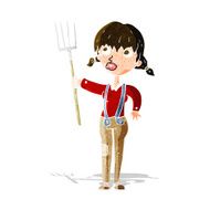 Cartoon Farmer Girl N10