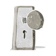 cartoon old door knob