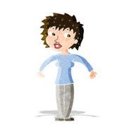 cartoon woman shrugging shoulders N147