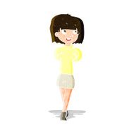 cartoon happy woman N85