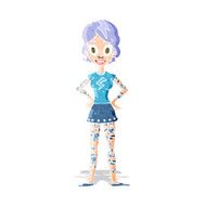 cartoon woman with heavy tattoos N3