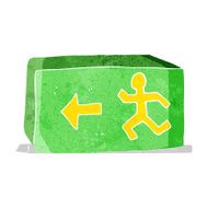 cartoon exit sign N6