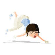 cartoon woman floating N3