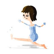 cartoon happy woman kicking N3