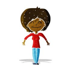 cartoon woman shrugging shoulders N76