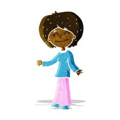 cartoon happy woman N55