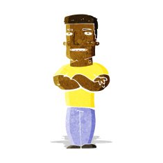 cartoon tough guy with folded arms N2