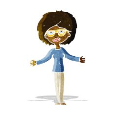 cartoon woman wearing spectacles N11