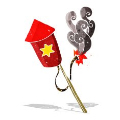 cartoon firework with burning fuse N2