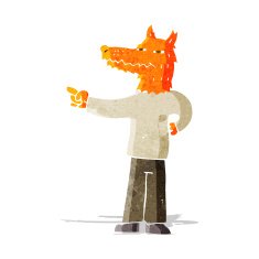 cartoon pointing fox man