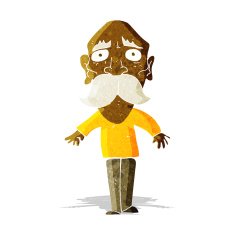 cartoon sad old man N4